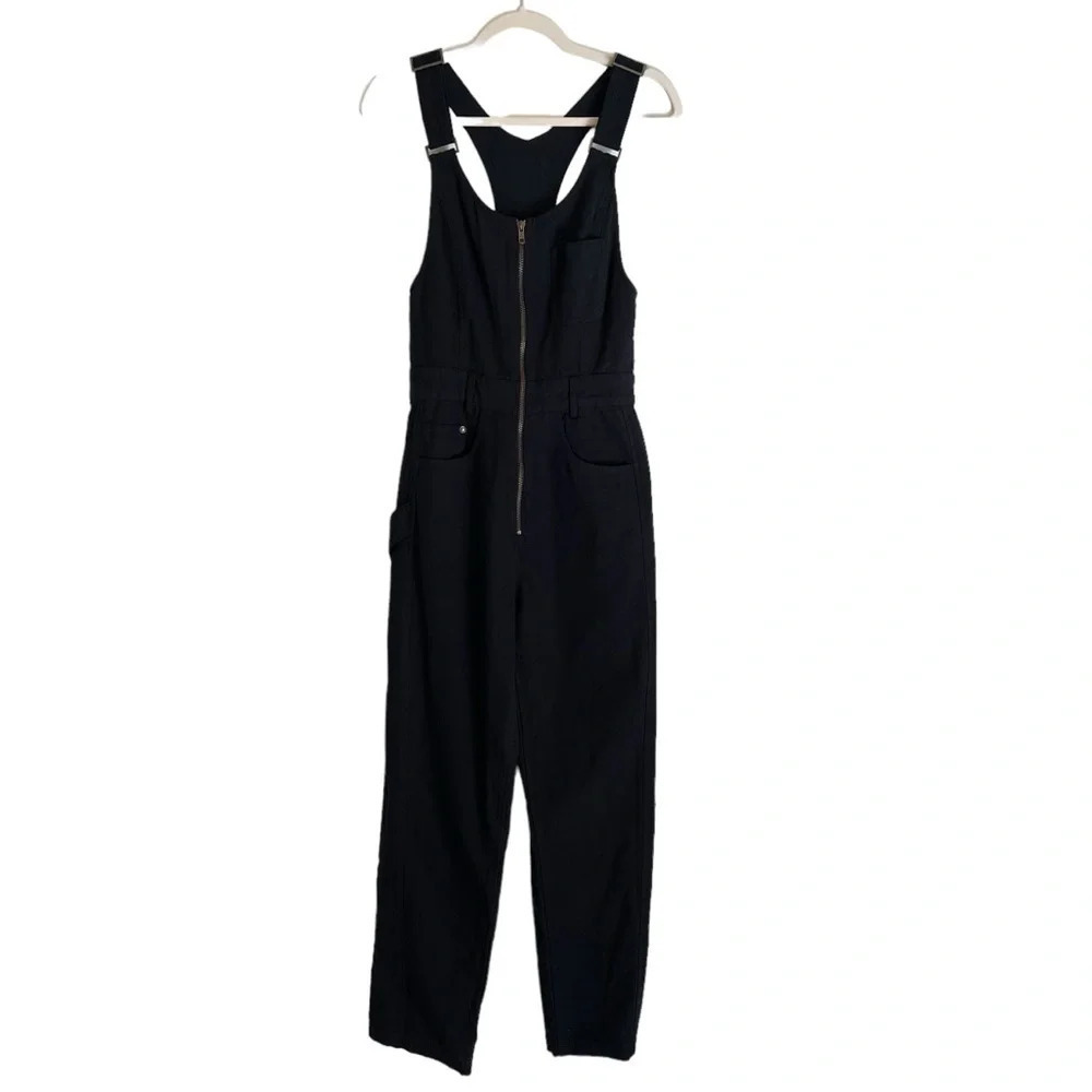 Mate the Label Organic Cotton Canvas Overalls Jet Black XS NWOT Utility Outdoor - Picture 2 of 8